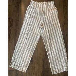 Summer Chic Striped Linen Blend Trousers Stradivarius M